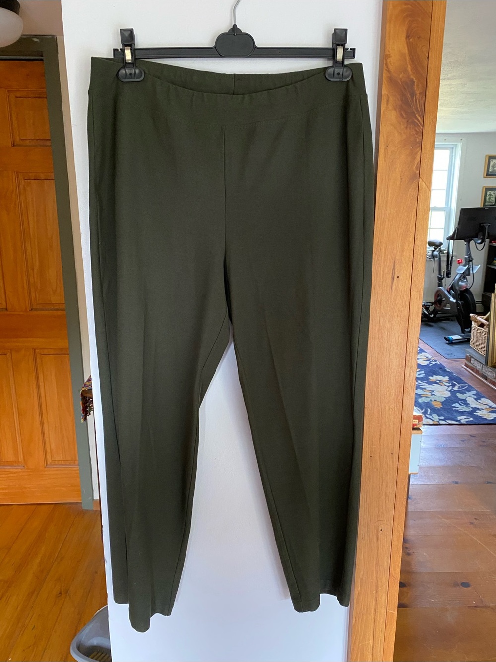 Eileen Fisher Olive Green Cropped Pull-On Pants